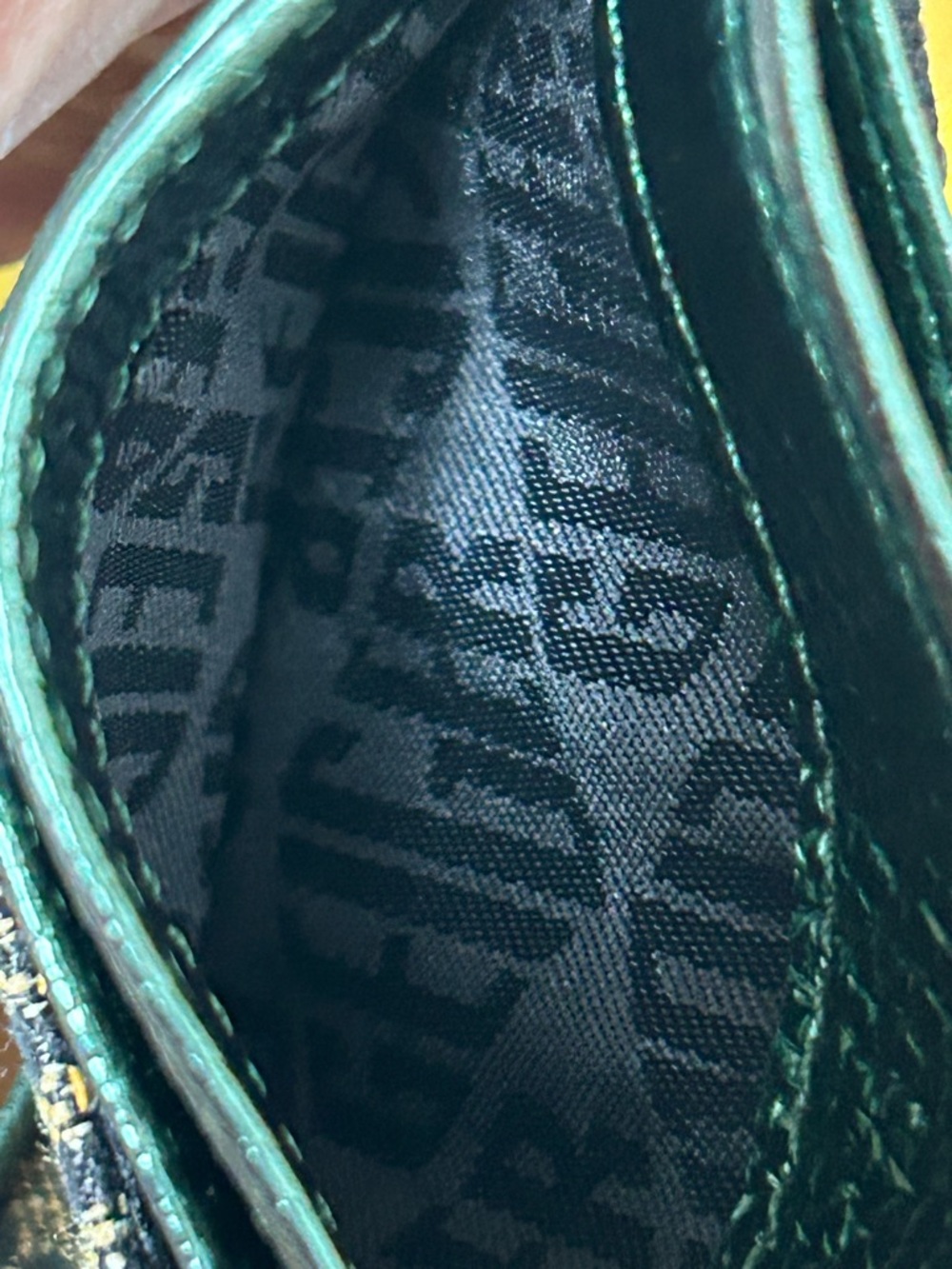 Kurt Geiger Metallic Teal and Tan Leopard Jacquard Card Case Approx. 4x 2.5 - Picture 7 of 10